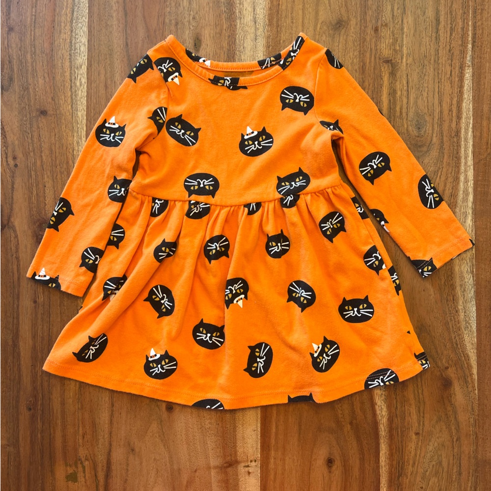 Long sleeve Halloween cat dress (18 month)